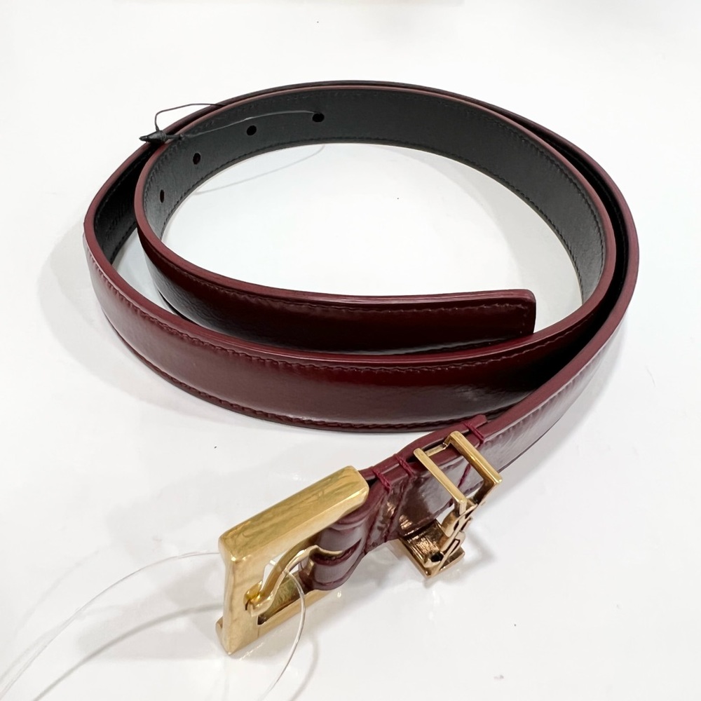 Saint Laurent Cassandre Thin Belt With Square Buckle In Shiny Leather - Picture 10 of 13
